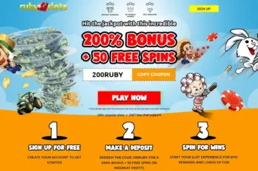 rubyslots deposit bonus 200RUBY
