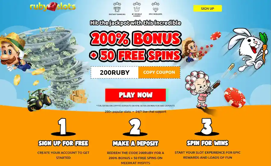 rubyslots deposit bonus 200RUBY