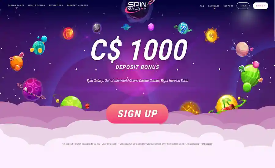 Spin Galaxy Casino Screenshot