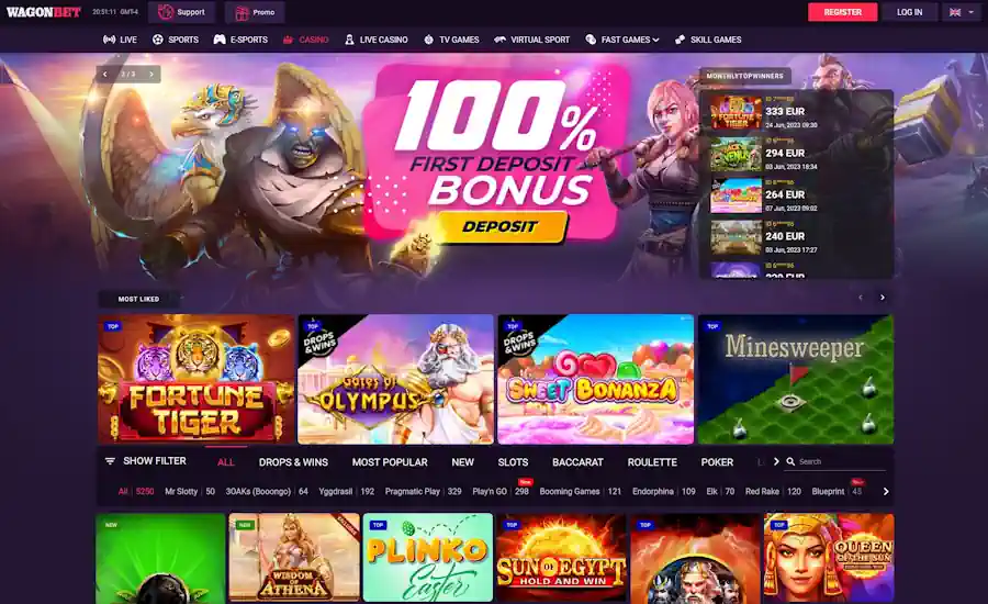 Wagonbet Casino Screenshot