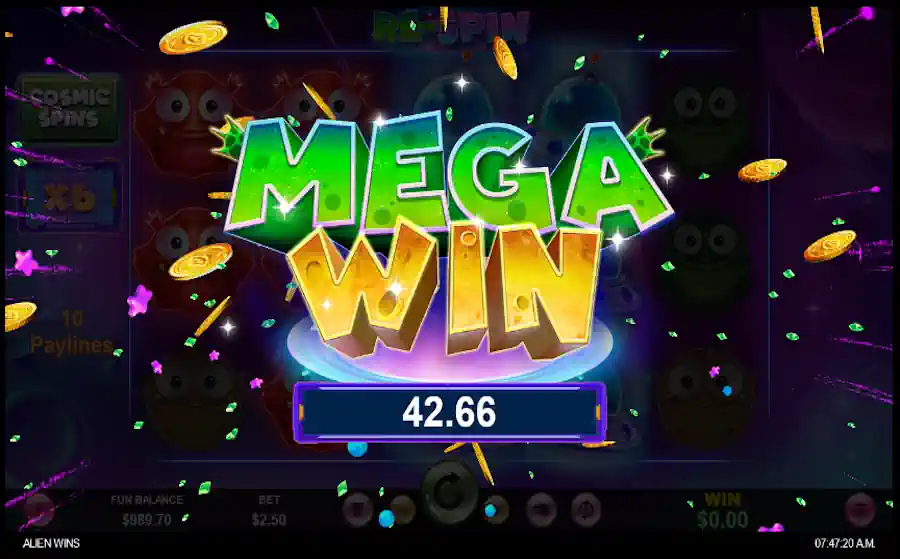 Alien Wins Mega Win Screenshot