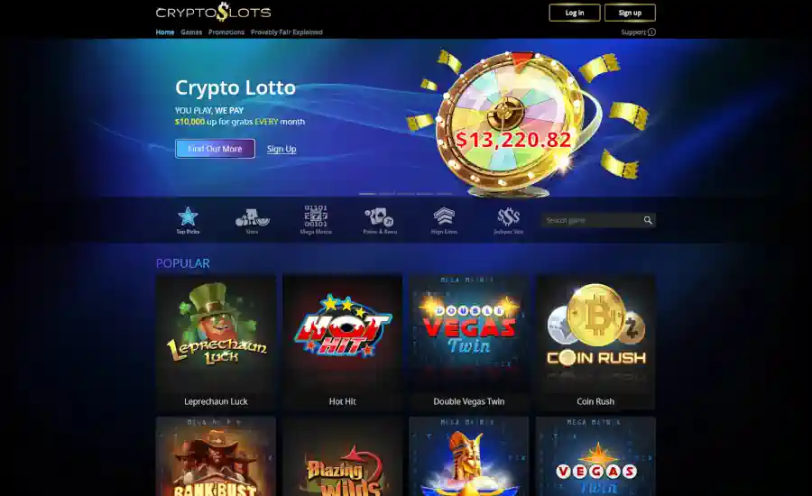 CryptoSlots Casino Screenshot