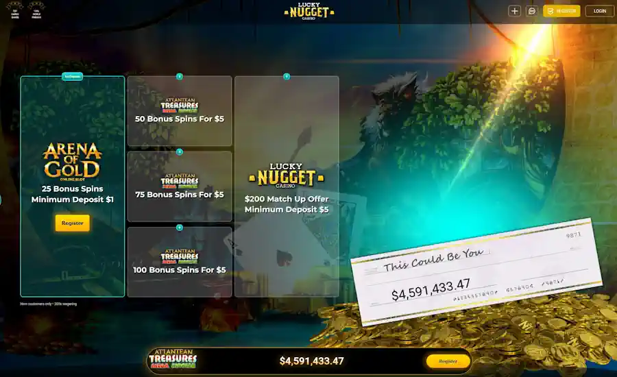 Lucky Nugget Arena of gold bonus