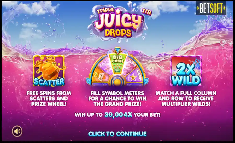 Triple Juicy Drop Intro Screen