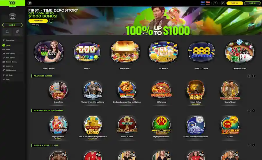 888 Casino Screenshot