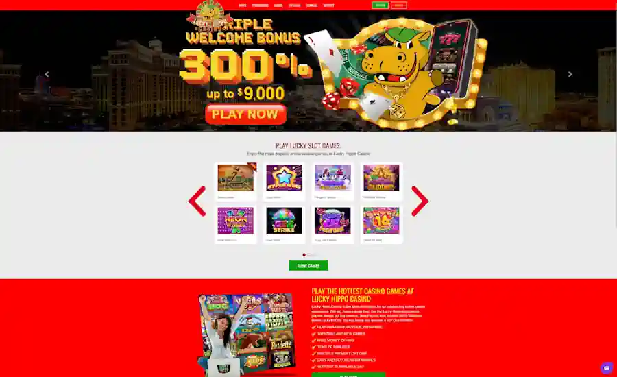 Lucky Hippo Casino Screenshot