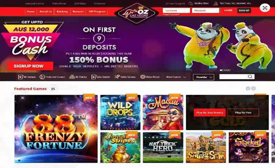 OzLasVegas Casino Screenshot