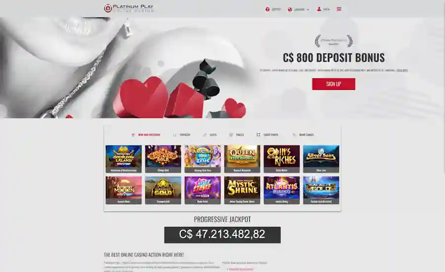 Platinum Play Casino Screenshot