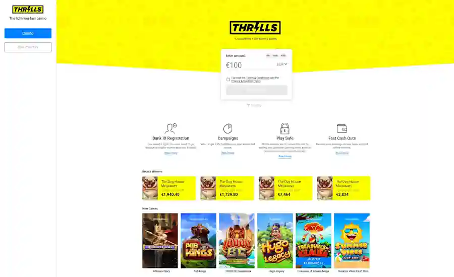 Thrills Casino Screenshot