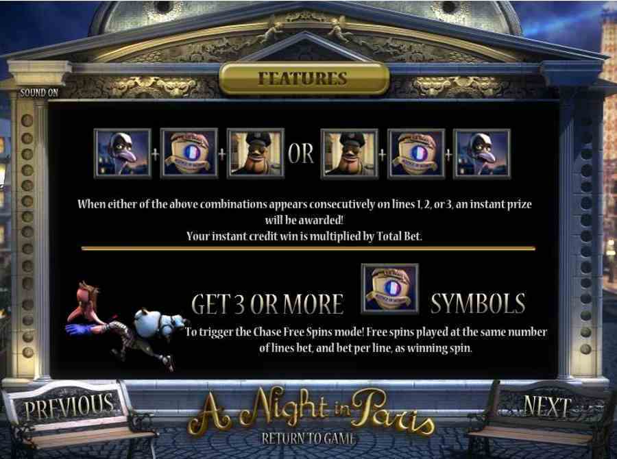 A Night in Paris Free Spins Tigger