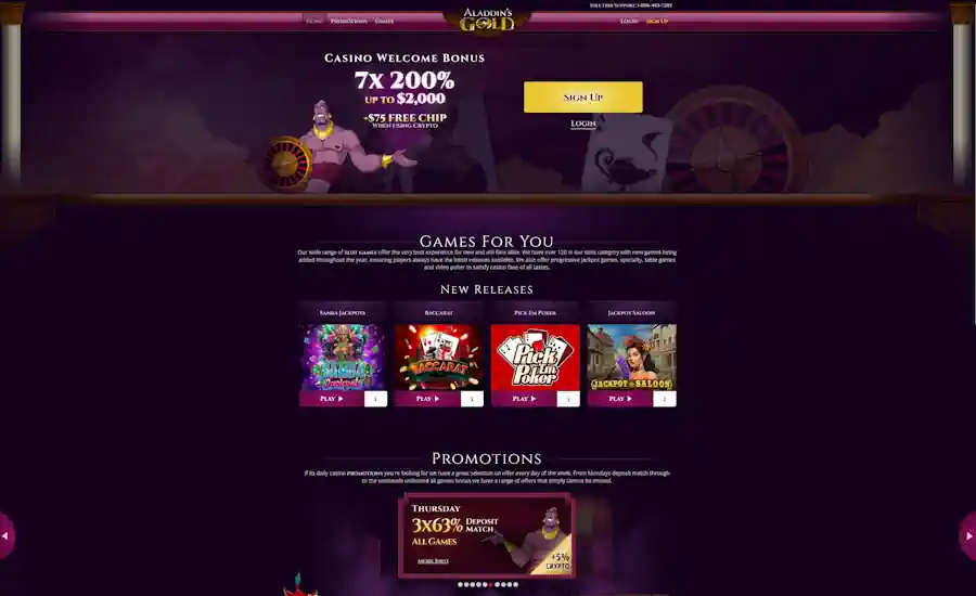 Aladdin’s Gold Casino Screenshot