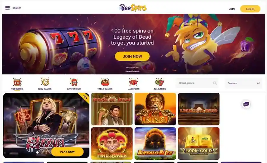 Bee Spins Casino Screenshot