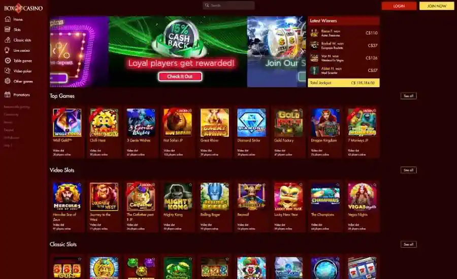 Box 24 Casino Screenshot