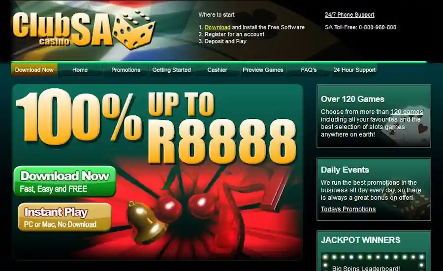Club SA Casino Screenshot