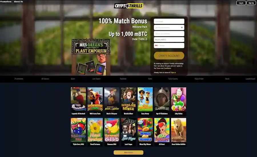 Crypto Thrills Casino Screenshot