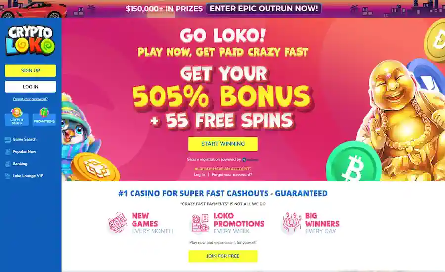 Crypto Loko Casino Screenshot