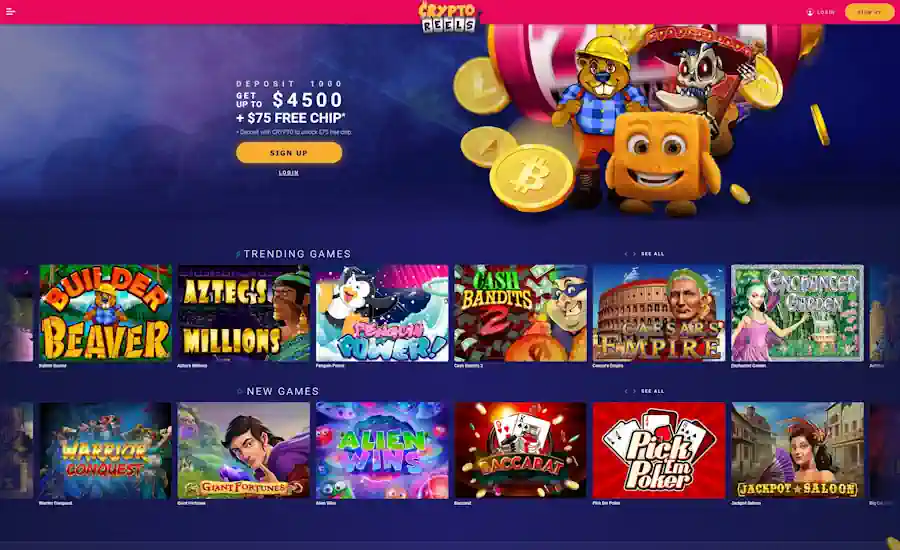 CryptoReels Casino Screenshot