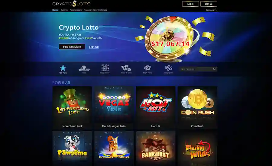 CryptoSlots Casino Screenshot