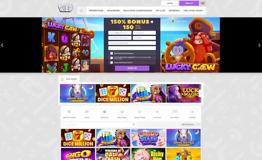 CryptoWild Casino Screenshot