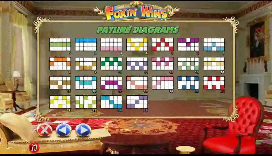 Winning Pay lines Foxin wins
