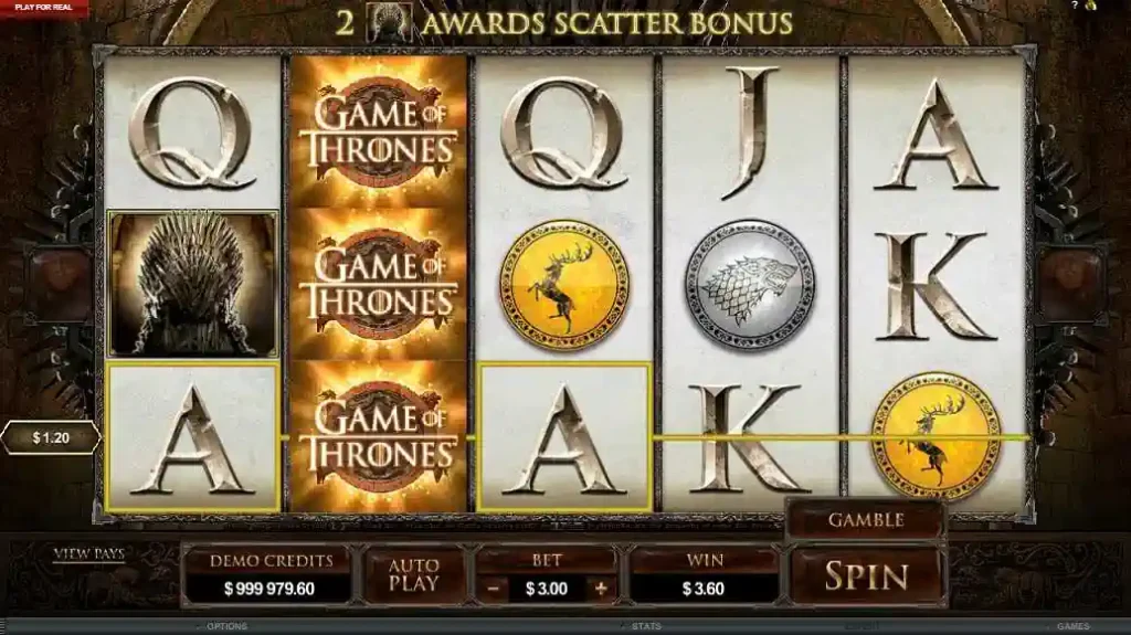 Game of thrones Wild Bonus Screenshot