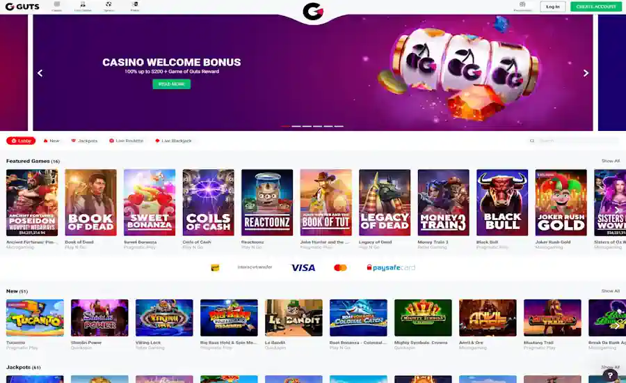 Guts Casino Screenshot