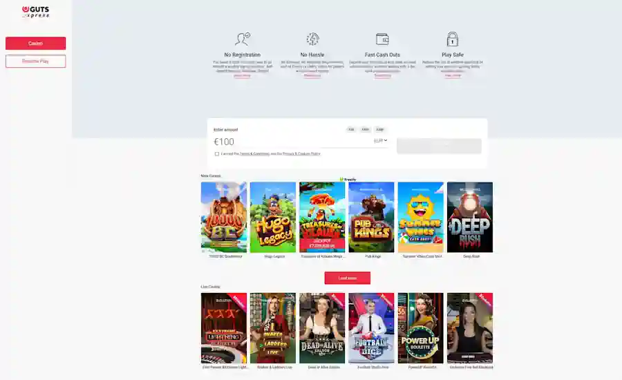 GutsXpress Casino Screenshot