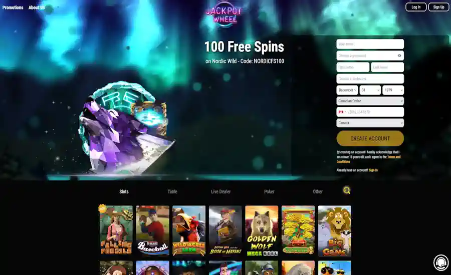 Jackpot Wheel Casino Screenshot