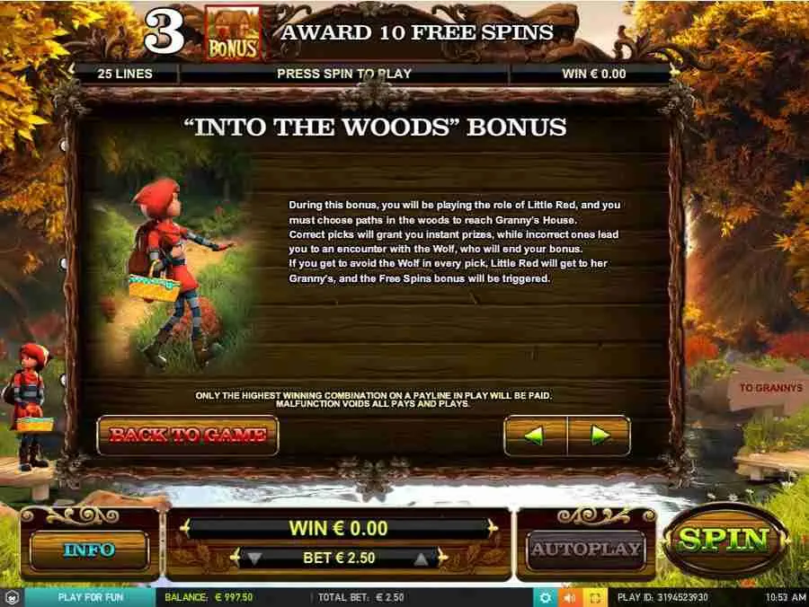 Into The Woods Bonus