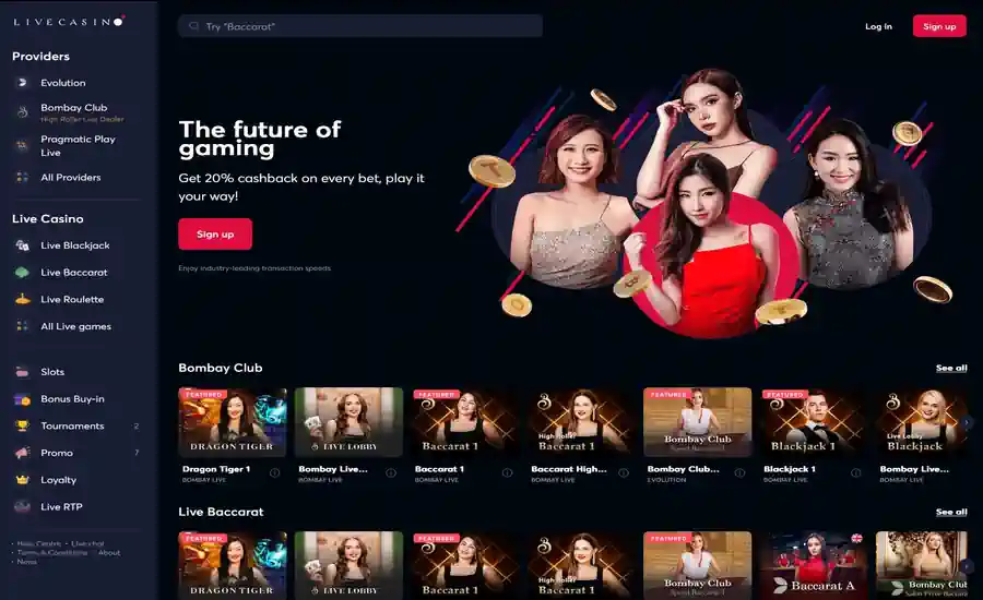 Livecasino.io Screenshot