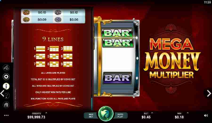 Mega Money Multiplier Multiplier Win Lines