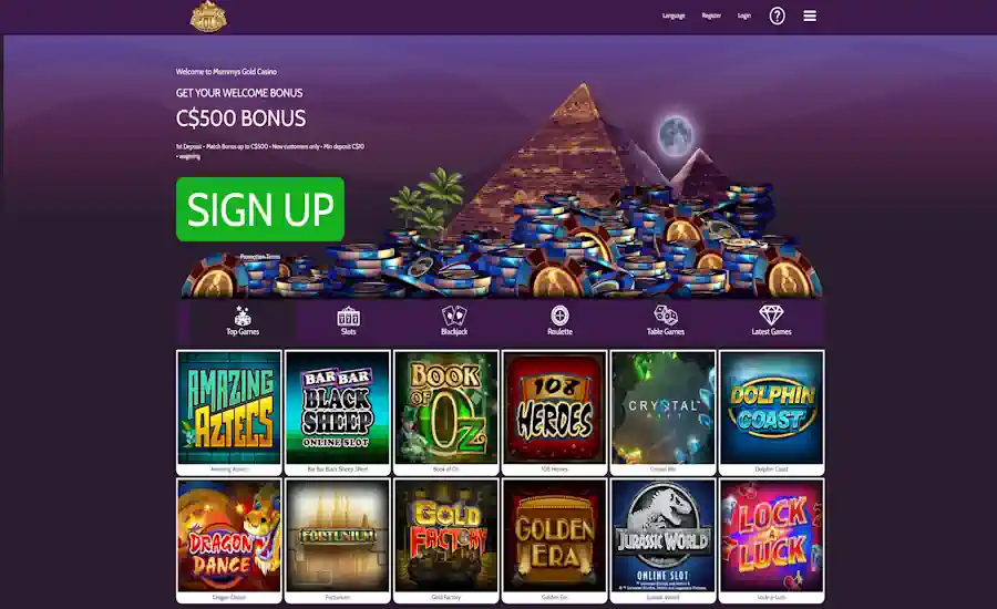 Mummys Gold Casino Screenshot