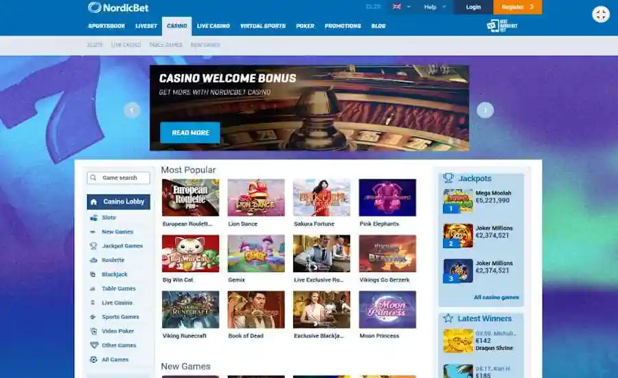 NordicBet Casino Screenshot