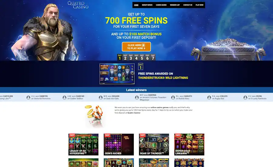 Quatro Casino Screenshot