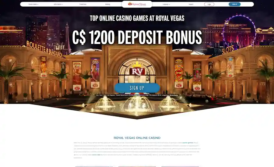 Royal Vegas Casino Screenshot