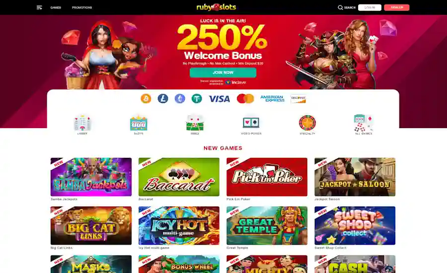 Ruby Slots Casino Screenshot