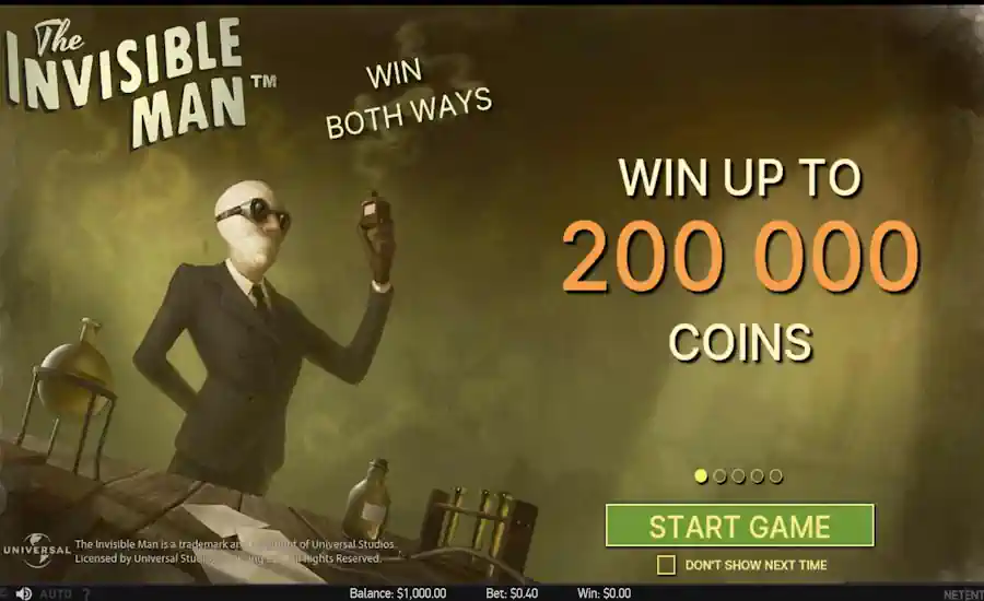 The invisible Man Splash Screen