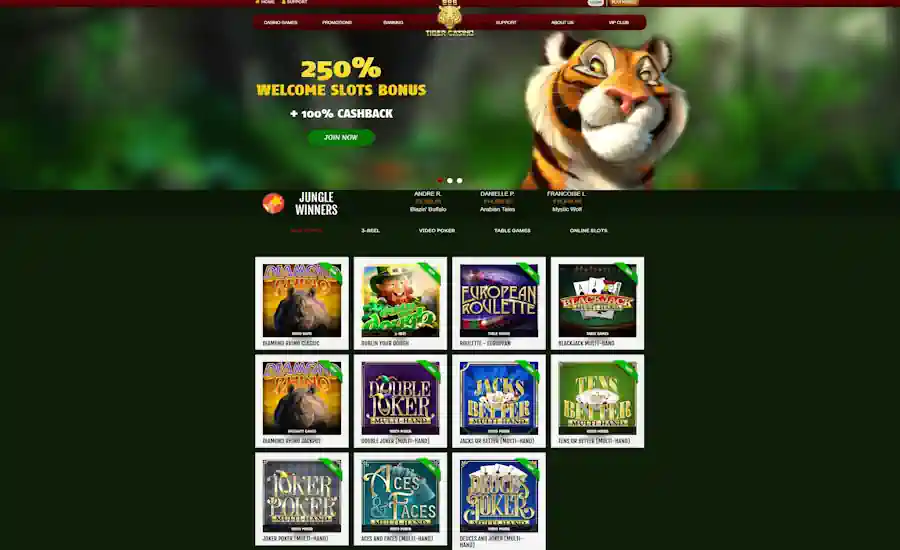 888 Tiger Casino Screenshot