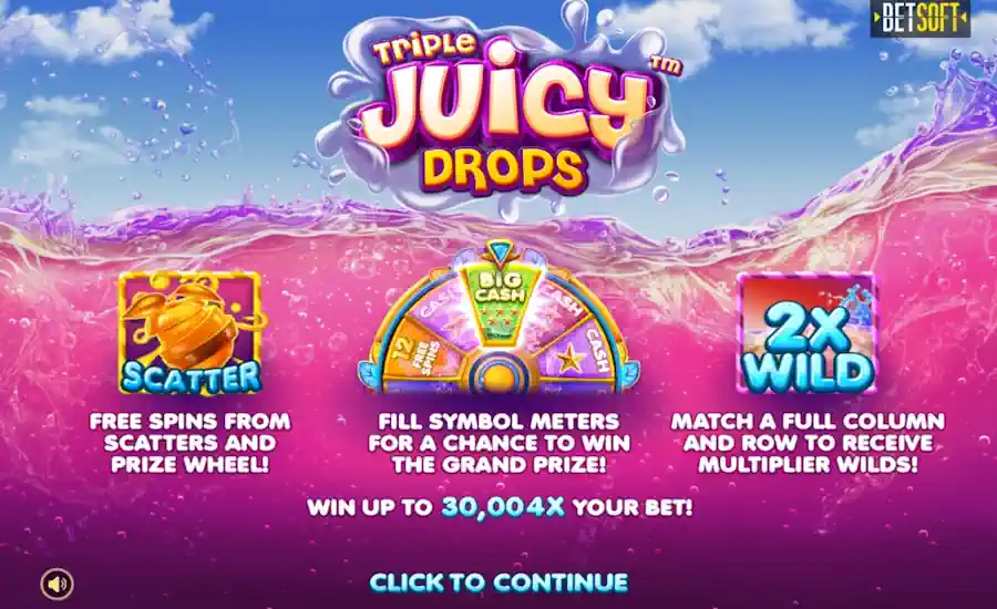 Triple juicy drops Splash screen