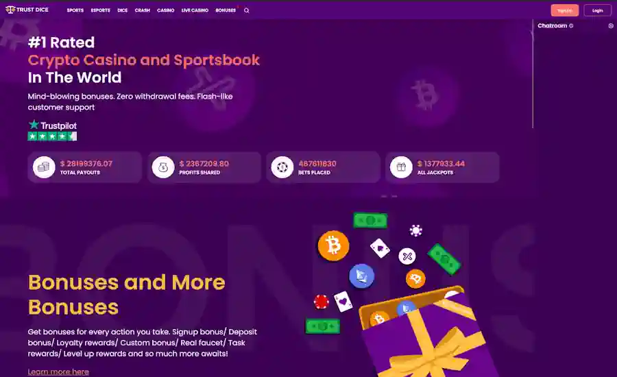 Trustdice Casino Screenshot