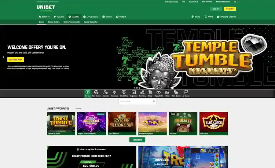 Unibet Casino Screenshot