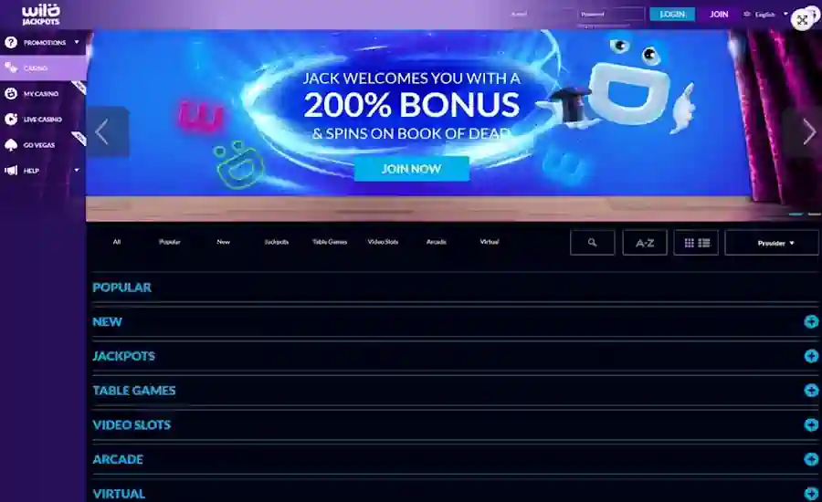 Wild Jackpots Casino Screenshot