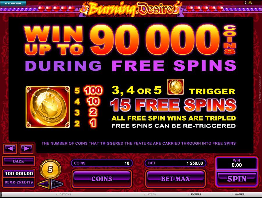 Burning Desire Free Spins Feature