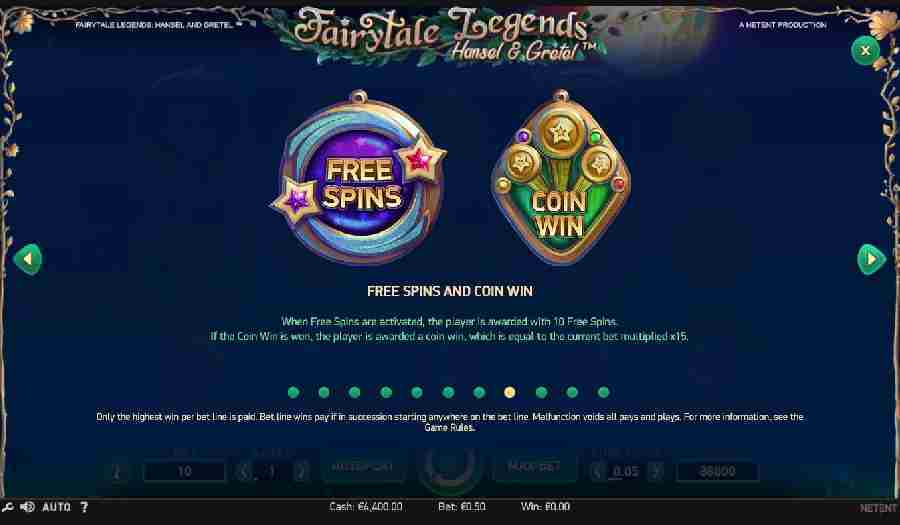 Hansel and Gretel Free Spins & Coin Win
