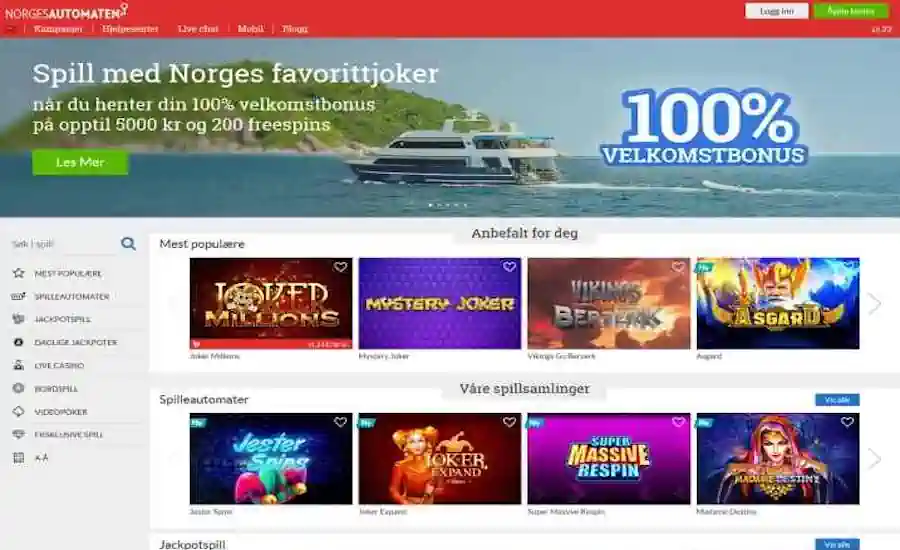 NorgesAutomaten Casino Screenshot