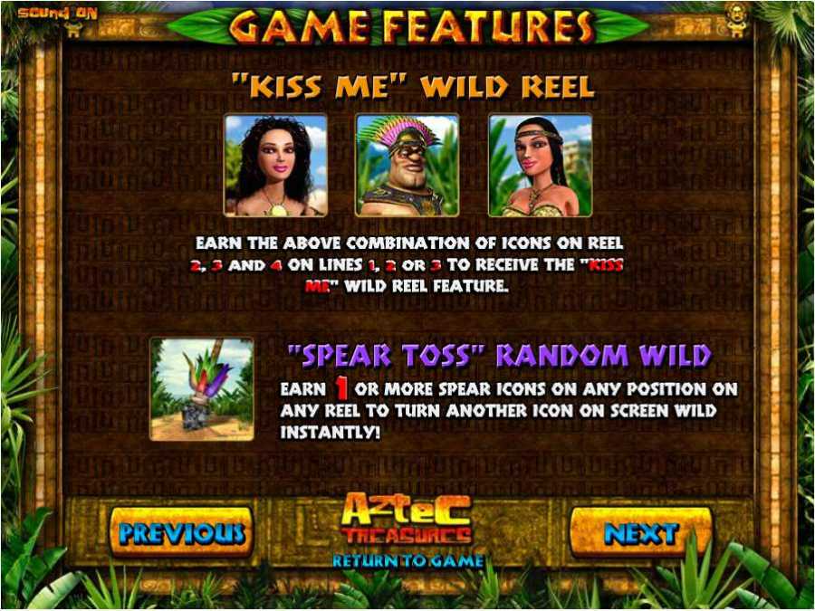 Aztec Treasure Kiss Me Wild Reel Feature
