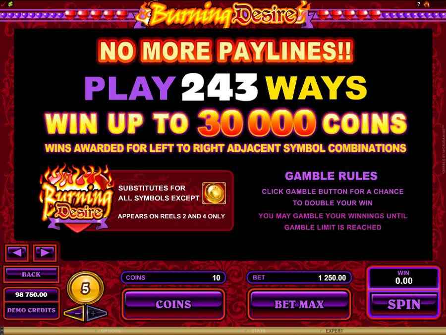 Burning Desire Win 30000 Coins