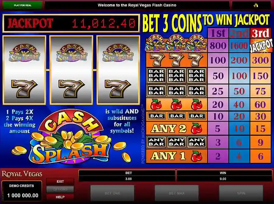 Cash Splash 3 Reel Screenshot