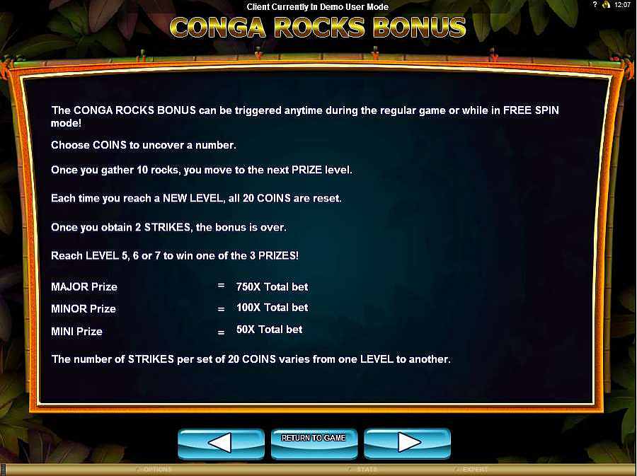 Conga Party Conga Rocks Bonus