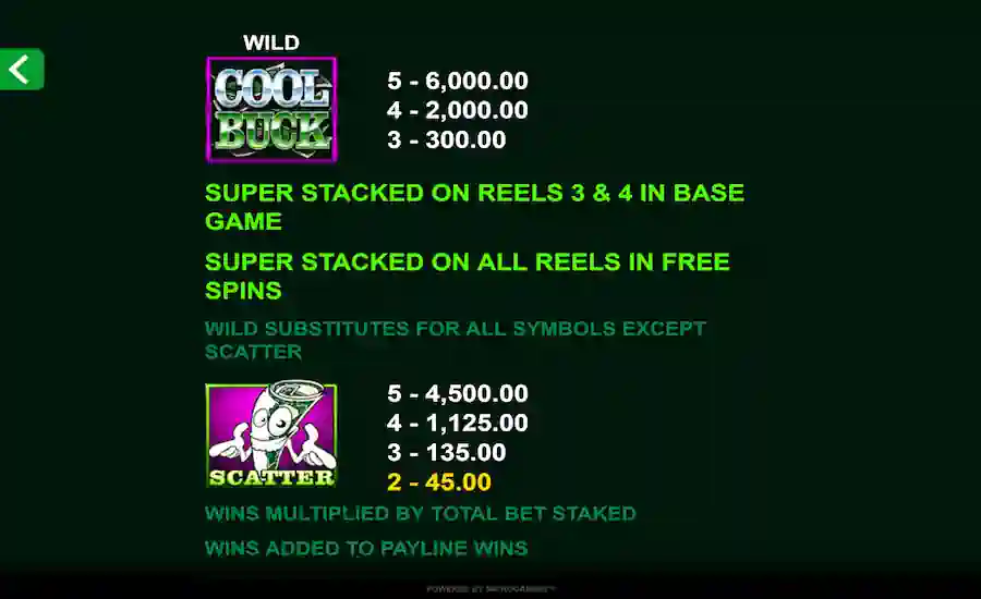 Cook Buck 5 reel Wild Symbol